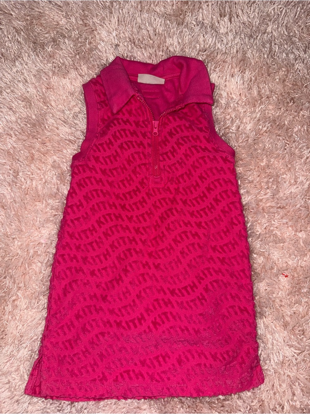 Kith Girls Hot Pink Sleeveless Towel Dress
